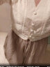 黛美琪连衣裙女2024夏季新款韩版气质短袖高腰显瘦纱裙小个子套装裙子夏 杏色上衣+卡其色裙 XL(125-135斤) 实拍图