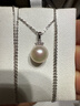 GiO珠寶 Akoya天然海水珍珠項鏈單顆吊墜年輕款18K金生日禮物高級感 白色18K金+正圓強光9-9.5mm 曬單實(shí)拍圖