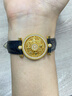 勞梭足金999黃金手鏈女5D硬金八寶羅盤(pán)莫桑鉆手表皮繩生日禮物 八寶羅盤(pán)手表【黑繩】（金重4.8克多退少補） 曬單實(shí)拍圖