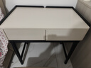 拾家（HOME COLLECTOR）現代簡(jiǎn)約實(shí)木烤漆書(shū)桌家用書(shū)房學(xué)習電腦桌子臥室床邊化妝桌梳妝臺 0.8米書(shū)桌-米杏灰色 單書(shū)桌 曬單實(shí)拍圖