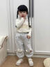 靚貝城堡女童加絨褲子秋冬季束腳褲兒童一體絨加厚休閑衛褲寶寶洋氣哈倫褲 灰色 110 曬單實(shí)拍圖