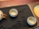 尚言坊簡(jiǎn)易仿烏金石茶盤(pán)儲水式排水家用多功能一體茶托盤(pán)高檔干泡茶臺 1【帶干泡墊款】如春鯉魚(yú)躍浪一體盤(pán)（58*25.3*5cm） 曬單實(shí)拍圖