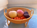 渝鼎福水果籃果盤(pán)高級感仿藤編客廳水果托盤(pán)零食盤(pán)手工編織點(diǎn)心籃干果盤(pán) 橢圓高腳果籃【28*26*16】 曬單實(shí)拍圖
