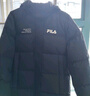 FILA 斐護科技|斐樂(lè )女裝長(cháng)款羽絨服冬季休閑簡(jiǎn)約連帽保暖羽絨外套 正黑色-BK 165/84A/M 曬單實(shí)拍圖