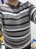 皮爾卡丹2025秋冬新款羊毛衫女大碼條紋毛衫寬松圓領(lǐng)毛衣女撞色針織打底衫 咖色 3XL (建議145-155斤) 曬單實(shí)拍圖