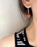 墨利亞（Meliades）S925銀針紅玉髓耳墜民族風(fēng)耳釘中國紅耳墜簡(jiǎn)約大氣古風(fēng) 紅玉髓國風(fēng)耳墜 曬單實(shí)拍圖
