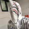 幻司春秋新款猿人鯊魚(yú)外套男刺繡字母雙帽鯊魚(yú)衛衣學(xué)生情侶開(kāi)衫衣服潮 W28白色【個(gè)性雙帽設計】 XL 建議115-130斤 曬單實(shí)拍圖