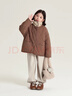 布丁哈魯【雙面穿】女童厚款毛絨棉服外套秋冬新款中大童簡(jiǎn)約休閑保暖棉衣 曬單實(shí)拍圖