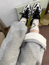 棉致羊羔絨加絨加厚兩穿運動(dòng)衛褲休閑褲子女秋冬季新款寬松直筒棉褲 221淺灰色【羊羔絨高品質(zhì)】 L 100-120斤 曬單實(shí)拍圖