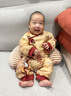 G.duck小黃鴨嬰兒連體衣寶寶滿(mǎn)月百天抓周衣服男童中國風(fēng)女童周歲唐裝 咖啡色男寶 66cm 曬單實(shí)拍圖