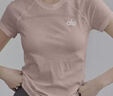 ALO YOGA瑜伽服女短袖T恤運動(dòng)健身跑步訓練服速干透氣顯瘦上衣夏 粉紅色 【西柚粉】 L 【110-125斤】 曬單實(shí)拍圖