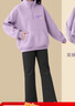 唐獅男女童運動(dòng)套裝春季兒童半拉鏈衛衣耐磨喇叭褲 紫色 140 曬單實(shí)拍圖