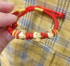 中國黃金（CHINA GOLD）黃金手鏈女足金本命年生肖手繩蛇年七夕情人節生日禮物送女友老婆 十二生肖手繩-猴 約0.5g 曬單實(shí)拍圖
