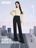 SIINSIIN【楊冪同款】6.0Pro直筒褲女秋冬款黑色褲子顯瘦瑜伽褲加絨闊腿褲 曬單實(shí)拍圖