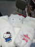 三麗鷗（SANRIO）保暖帽子手套圍巾三合一防風(fēng)防寒可愛(ài)卡通加絨女季圍脖毛絨 毛邊KT貓 米色-紅色蝴蝶結-成人版 曬單實(shí)拍圖