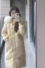 艾珠兒（Aizhuer）羽絨棉服女冬季韓系中長(cháng)款毛領(lǐng)大衣外套女寬松加厚保暖棉衣棉襖潮 鵝黃色 M（建議105-120斤） 曬單實(shí)拍圖