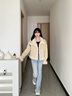 香影【咩咩絨】麂皮絨短外套女2025冬季新款仿生皮草環(huán)保毛毛上衣 奶黃 S 155/80A/85-95斤 曬單實(shí)拍圖