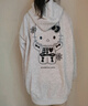 魯雅爾 日系慵懶風(fēng)kitty貓連帽衛衣女秋冬季加絨保暖上衣服復古寬松外套 白灰色加絨 M 【建議80斤到100斤】 曬單實(shí)拍圖