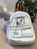CandyKnock學(xué)院風(fēng)書(shū)包女生初中生多巴胺星星背包小學(xué)生大容量護脊減負雙肩包 藍色【送飛行兔掛件】 35*15*46cm 曬單實(shí)拍圖