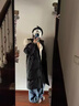 魯雅爾秋冬季中長(cháng)款大毛領(lǐng)羽絨棉服女韓版加厚連帽棉衣藝考學(xué)生棉襖外套 黑色 L 曬單實(shí)拍圖