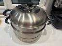 蘇泊爾（SUPOR）大號蒸魚(yú)鍋雙層大蒸鍋二層加厚304不銹鋼蒸饅頭 燃氣灶電磁爐通用 SZ32B5 直徑 32cm 曬單實(shí)拍圖