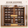 竹山下鞋架子多層家用門(mén)口入戶(hù)柜小簡(jiǎn)易出租房用鞋柜新款2025樓道室內 千葉3門(mén)8層【含高幫靴位】 【精選楠竹】 曬單實(shí)拍圖