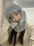 慕樂(lè )森冬季保暖頭套帽子男騎行電動(dòng)車(chē)圍脖一體防風(fēng)面罩女防寒滑雪全臉罩 加絨拉鏈款【淺灰色】保暖防寒帽 曬單實(shí)拍圖