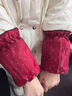 途尊秋冬新款短款成人女士防污袖套袖頭家用耐臟羽絨服護袖學(xué)生手袖 流光滿(mǎn)天星：酒紅 曬單實(shí)拍圖