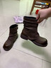 ZHR厚底短靴女加絨顯瘦堆堆褲管靴女增高英倫風(fēng)馬丁靴 KN191A棕色37 曬單實(shí)拍圖