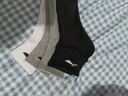 李寧（LI-NING）襪子男女運動(dòng)襪三雙裝中筒棉短襪加厚吸汗透氣四季跑步籃球襪 黑白灰三雙裝/抗菌吸汗透氣 XL【適合42-46碼】 曬單實(shí)拍圖