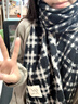 目丸圍巾女秋冬新款格子韓系加厚英倫風(fēng)女士圍巾披肩高級感保暖圍脖女 曬單實(shí)拍圖
