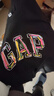 GAP男女裝2025秋季新款logo涂鴉印花純棉寬松長(cháng)袖T恤上衣787426 黑色 M (170/92A) 亞洲尺碼 曬單實(shí)拍圖