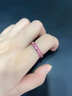 私意珠寶 2.4克拉粉紅藍寶石排戒18K金鉆石時(shí)尚天然彩寶指戒定制 18K金雙排圓紅寶石 圈號可定制 曬單實(shí)拍圖