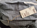 MUJI男式 漢麻混 短袖襯衫 男士襯衣格子 格紋開(kāi)衫棉麻 炭灰色格紋 M (170/92A) 曬單實(shí)拍圖