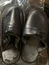 貝蒂語(yǔ)海寧真皮面棉拖鞋秋冬居家室內男女厚底防水防滑保暖牛皮托鞋家用 四拼黑色 28 (適合40-41) 曬單實(shí)拍圖