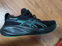亞瑟士ASICS男鞋緩震跑鞋耐磨運動(dòng)鞋回彈透氣跑步鞋 GEL-NIMBUS 26 黑色/藍色 44 曬單實(shí)拍圖