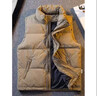 倉石一樹(shù)新款輕薄款羽絨馬甲男士生冬季春明星保暖無(wú)袖坎肩羽絨服背心外套 卡其色 XL 曬單實(shí)拍圖