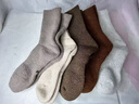 北極絨5雙裝羊毛襪子女秋冬季加絨加厚保暖雪地羊絨中長(zhǎng)筒地板毛圈棉襪 曬單實(shí)拍圖
