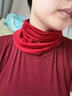 嬈蝶 純羊毛保暖套頭圍脖女純色雙層護頸脖套秋冬百搭針織小圍巾 豆沙紅 均碼 曬單實(shí)拍圖