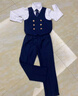 衣諾坊兒童西服馬甲套裝藏青色西裝六一演出服主持人表演禮服 曬單實(shí)拍圖