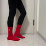 彩躍本命年紅襪子女生肖馬年大紅騏驥紅吸汗精梳棉襪轉運刺繡中筒女襪 曬單實(shí)拍圖
