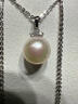 GiO珠寶 Akoya天然海水珍珠項鏈單顆吊墜年輕款18K金生日禮物高級感 白色18K金+正圓強光9-9.5mm 曬單實(shí)拍圖