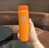星巴克杯子處理不銹鋼小保溫杯迷你水杯口紅杯口袋杯咖啡杯隨手杯 橙色 曬單實(shí)拍圖
