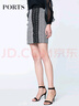 PORTS寶姿  新品商場(chǎng)同款女裝經(jīng)典千鳥(niǎo)格紋包臀半裙SN8S012HFD049 白/黑色 L (8) 曬單實(shí)拍圖