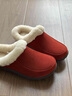 Edick意大利風(fēng)品牌皮毛一體拖鞋男女冬季家居室內保暖鞋包跟棉拖鞋真皮 奢侈品牌-磚紅 36 （按平時(shí)運動(dòng)鞋尺碼下單） 曬單實(shí)拍圖