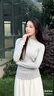 凡小如打底衫女秋冬長(cháng)袖t恤保暖針織衫內搭木耳邊顯瘦修身百搭短款上衣 灰色均碼【建議85-130斤】 曬單實(shí)拍圖