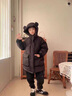 G.duck兒童羽絨服男童冬裝2025新款寶寶棉襖衣服男孩中長(cháng)款冬季加厚外套 黑色 90 cm(建議身高85左右) 曬單實(shí)拍圖