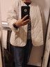 無(wú)印良品（MUJI） 女式 蓬松棉服絎縫夾克 女裝外套女款棉衣25年秋冬 BD10NA5A 象牙色 L (165/88A) 曬單實(shí)拍圖