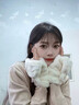 蒲戀手套女保暖手套冬季女生可愛(ài)兔兔手套學(xué)生毛絨翻蓋半指加絨防寒 兔子手套【白色】 曬單實(shí)拍圖