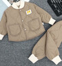 寶寶衣服6-12個(gè)月秋冬分體兒童秋冬新款棉服套裝男女寶寶棉衣棉褲休閑套裝家居戶(hù)外兩件套02 卡其色 卡其色-有領(lǐng) 90 建議身高70-85可開(kāi)檔 曬單實(shí)拍圖